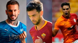 Benedetto, do Olympique de Marselha, Javier Pastore, da Roma, e Falcao Garcia, do Galatasaray