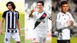 Matheus Nascimento, do Botafogo, German Cano, do Vasco, e o goleiro Ivan, da Ponte Preta