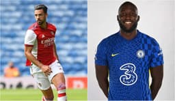 Montagem - Pablo Marí (Arsenal) e Romelu Lukaku (Chelsea)