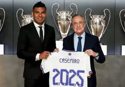 Anúncio da renovação de Casemiro ao lado de Florentino Pérez