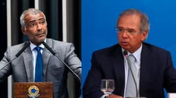 senador romário e Paulo guedes