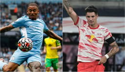 Montagem - Gabriel Jesus (Manchester City) e Dominik Szoboszlai (RB Leipzig)