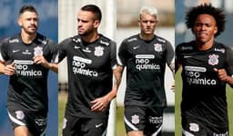 Montagem - Giuliano, Renato Augusto, Róger Guedes e Willian - Corinthians