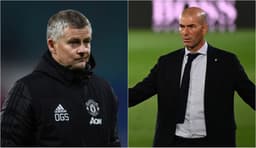 Montagem - Ole Gunnar Solskjaer (Manchester United) e Zinédine Zidane