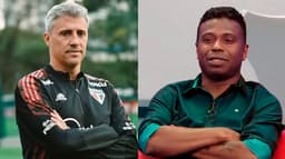 São Paulo Hernan Crespo e o comentarista Edílson Capetinha.