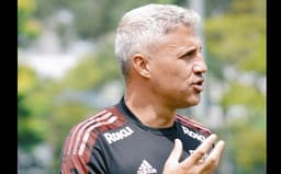 Crespo durante treino desta quinta-feira