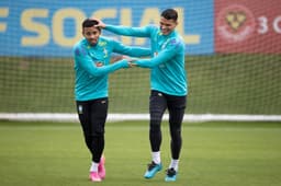 Gabriel Jesus e Thiago Silva - Seleção Brasileira - Treino