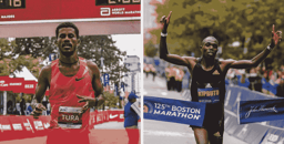 O etíope Seifu Tura, campeão em Chicago, e o queniano Benson Kipruto, campeão em Boston