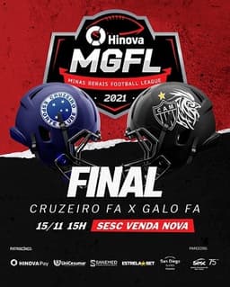 A grande decisão do futebol americano em Minas acontecerá no feriado desta segunda-feira, 15 de novembro