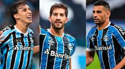 zagueiro Pedro Geromel, o volante Lucas Silva, e o atacante Diego Souza, todos do Grêmio