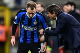 Antonio Conte e Eriksen - Inter de Milão