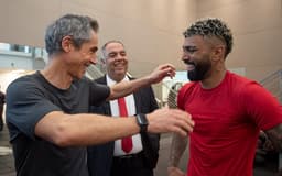 Paulo Sousa, Marcos Braz e Gabigol - Flamengo