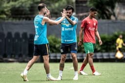 Goulart e Baptistão - jogo-treino do Santos