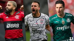 Montagem - Flamengo, Palmeiras e Corinthians