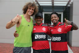 Marinho, Seu José Carlos e David Luiz - Flamengo