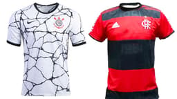 camisas de 2021 do Corinthians e Flamengo