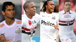 Ganso (pelo Santos), Borges (pelo São Paulo), Arouca (pelo Santos) e Ricardo Oliveira (pelo São Paulo)