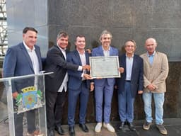 Da esq. para dir. Pedro Guimarães, Sávio Neves, Rafael Aloisio Freitas, Alessandro Calbucci, Paolo Miraglia e Gian Luca Padovan