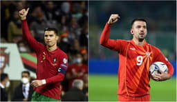 Montagem: Cristiano Ronaldo (Portugal) e Aleksandar Trajkovski (Macedônia do Norte)