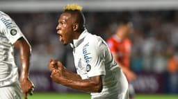 Santos x Universidad Catolica - Comemoração Santos