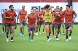 Pablo, Everton Ribeiro, David Luiz, Pedro, Andreas Pereira - Treino do Flamengo