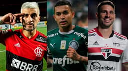 Arrascaeta (Flamengo), Dudu (Palmeiras) e Calleri (São Paulo)