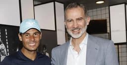 Felipe VI e Rafael Nadal nos bastidores do Masters de Madri