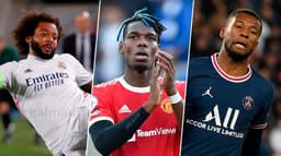 Marcelo (Real Madrid), Pogba (Manchester United) e Wijnaldum (PSG),