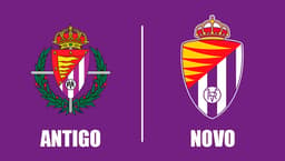 Antes e depois: escudo do Real Valladolid