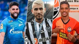 Yuri Alberto (Zenit), Junior Alonso (Atlético-MG) e Pedrinho (Shakhtar Donetsk)