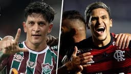 Cano (Fluminense) e Pedro (Flamengo)