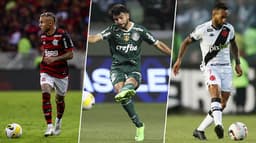 Everton Cebolinha (Flamengo), José Manoel Lopéz (Palmeiras) e Alex Teixeira (Vasco)