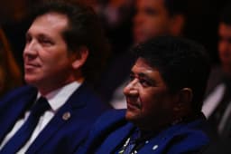 Ednaldo Rodrigues, presidente da CBF, e Alejandro Domínguez, presidente da Conmebol