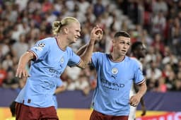 Sevilla x Manchester City - Haaland e Phil Foden