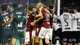 Comemoração do Palmeiras, Flamengo e Corinthians.