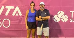 Ingrid Martins com técnico Leandro Afini em Portoroz