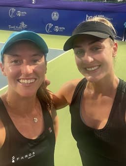 Luisa Stefani após vitória com Gabriela Dabrowski em Chennai