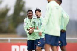 Vini Jr e Paquetá - Seleção Brasileira - treino do Brasil