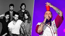 Montagem Maroon 5 e Post Malone