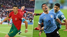 Cristiano Ronaldo, de Portugal, e Luis Suárez, do Uruguai