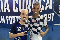 Jean Mota e Matheus Dias em jogo beneficente