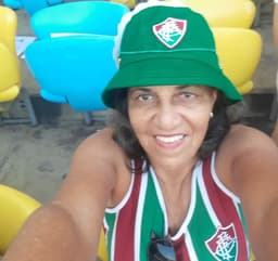 Professora em uma das suas idas ao Maracanã