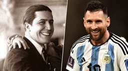 Montagem Carlos Gardel messi