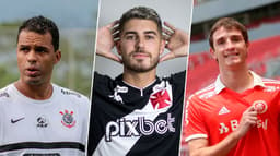 Fernando Lazaro, Pedro Raul com a camisa do Vasco e Mario Fernades do Internacional.