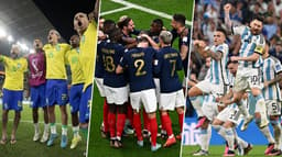 seleção brasileira, da seleção da frança e da seleção da argentina