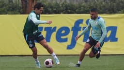 Veiga e Tabata - Treino Palmeiras