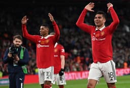 Manchester United x Newcastle - Casemiro e Rashford