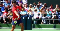 Carlos Alcaraz em treinos em Indian Wells