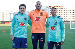 Raphael Veiga, Weverton e Rony - Seleção Brasileira