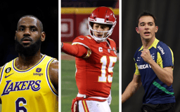 Patrick Mahomes, LeBron James e Hugo Calderano